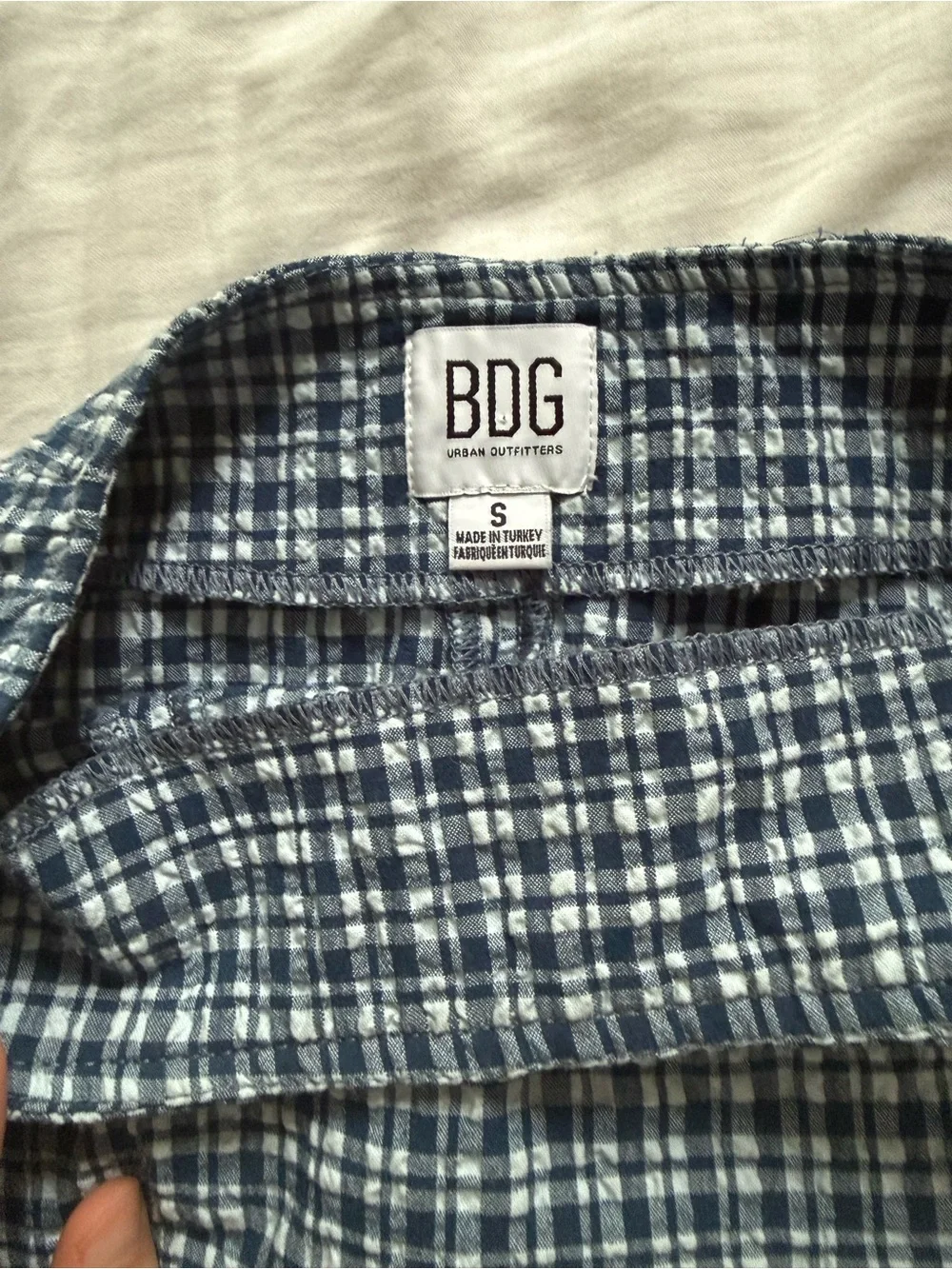 Urban Outfitters Seersucker Gingham mini skirt Size Small